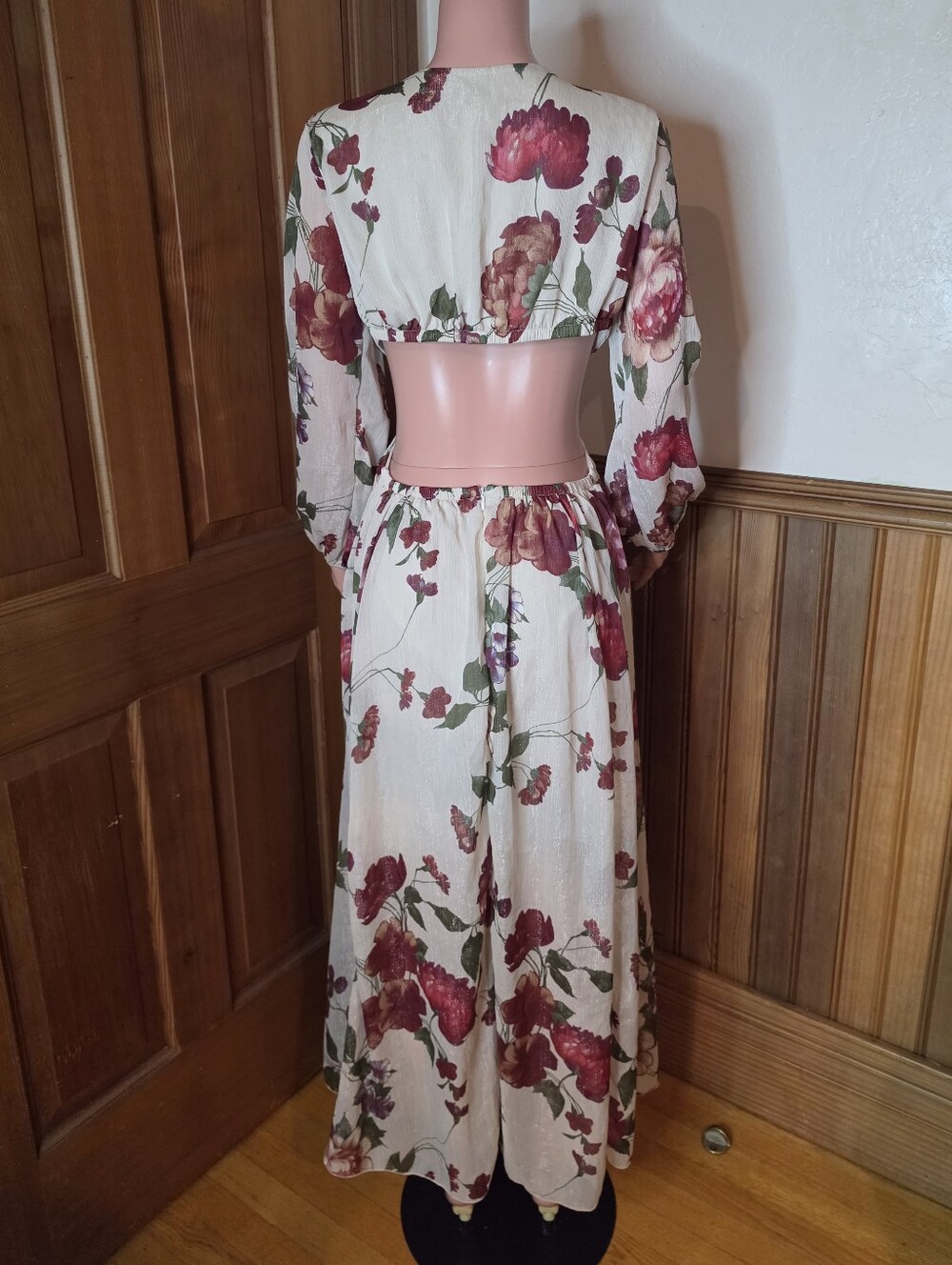 Alexa B Nites Floral Sparkle Cutout Dress 12 - Picture 6 of 8